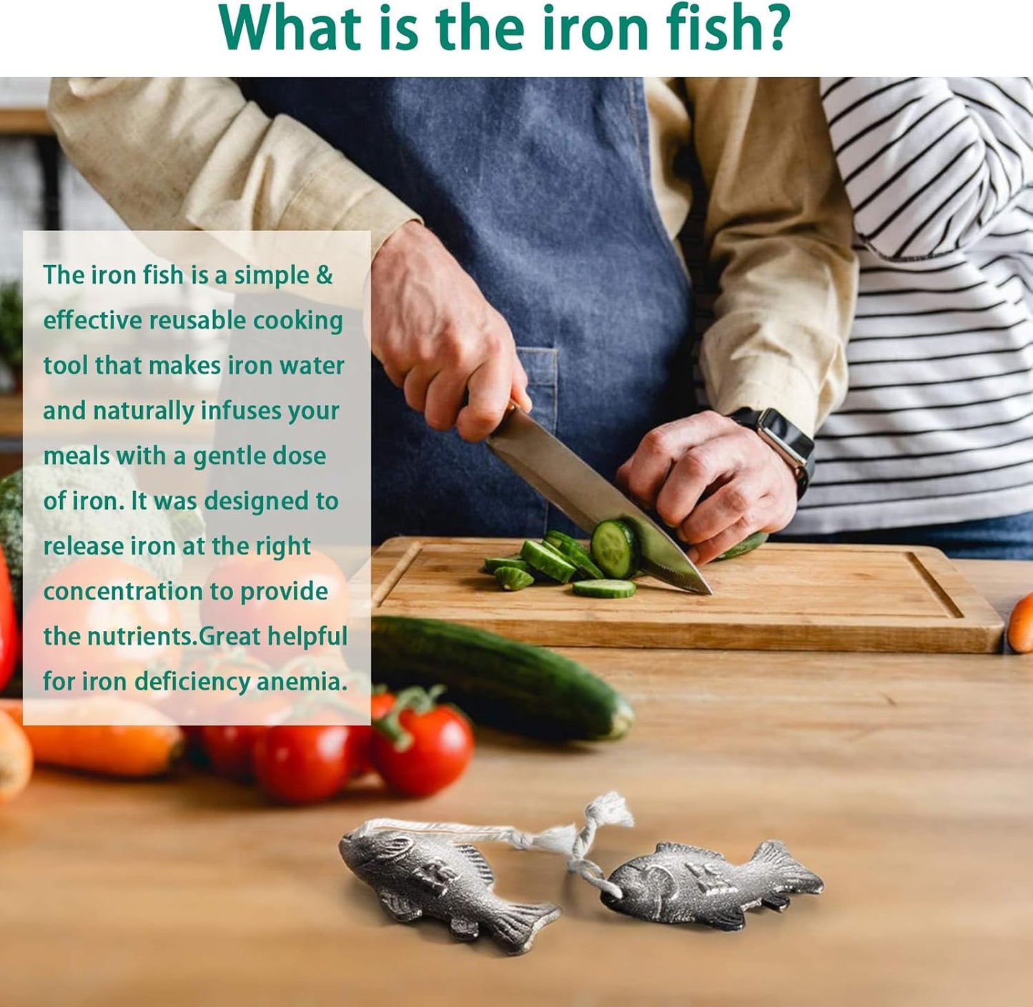 YOUIN Iron Fish 2 Pack with Bag - Natural Iron Source for Deficiency Risk Reduction, Safe Cooking Tool for Pregnant Women, Vegans, Athletes