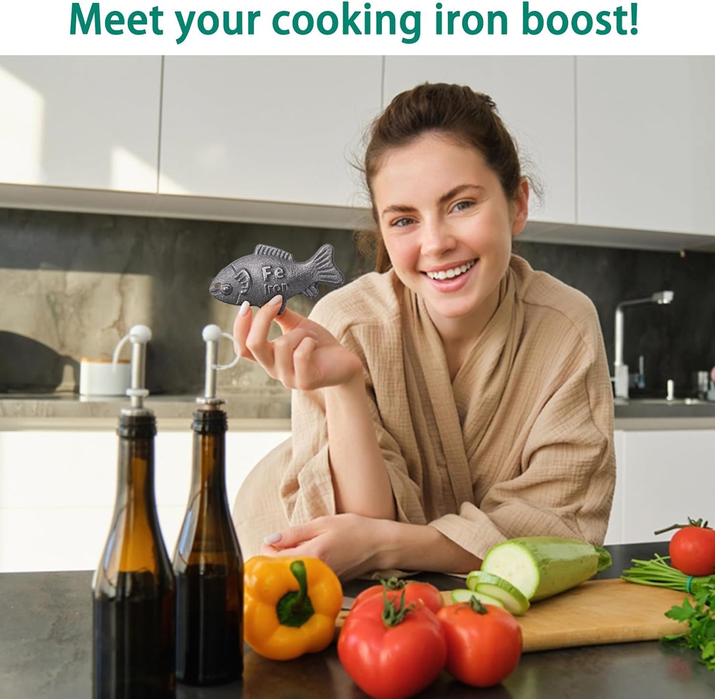 YOUIN Iron Fish 2 Pack with Bag - Natural Iron Source for Deficiency Risk Reduction, Safe Cooking Tool for Pregnant Women, Vegans, Athletes