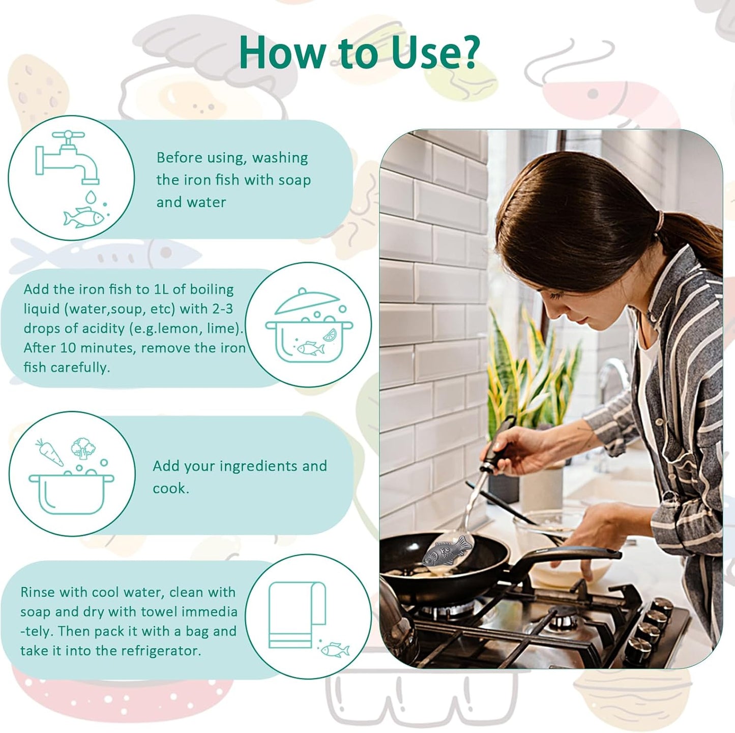 YOUIN Iron Fish 2 Pack with Bag - Natural Iron Source for Deficiency Risk Reduction, Safe Cooking Tool for Pregnant Women, Vegans, Athletes