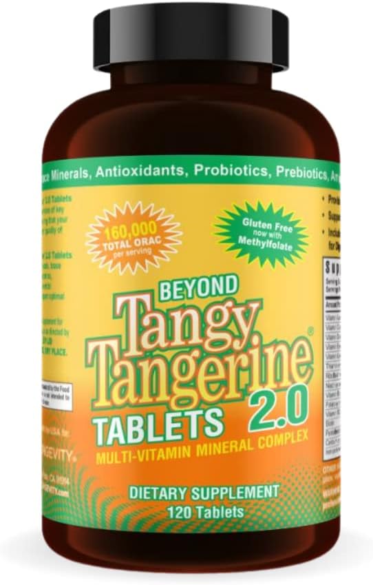 Youngevity Beyond Tangy Tangerine 2.0: Natural Multi-Vitamin & Mineral Complex, 120 Tablets