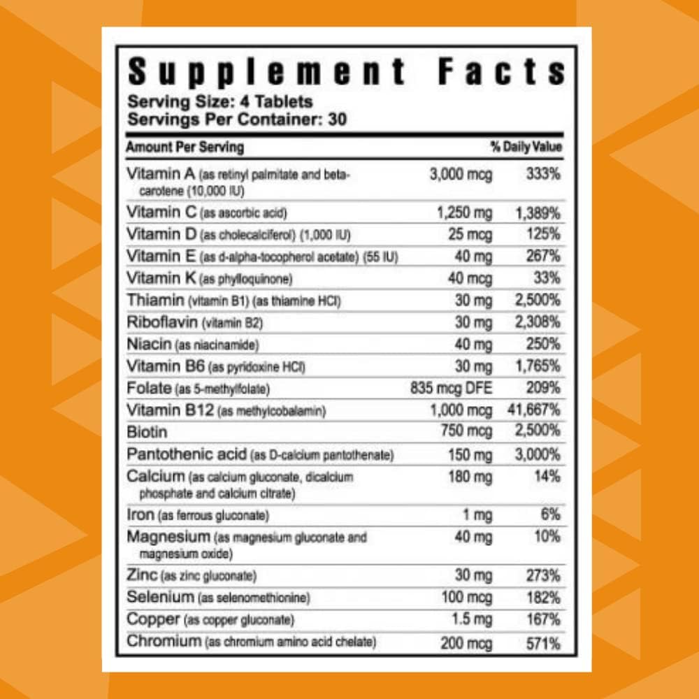 Youngevity Beyond Tangy Tangerine 2.0: Natural Multi-Vitamin & Mineral Complex, 120 Tablets