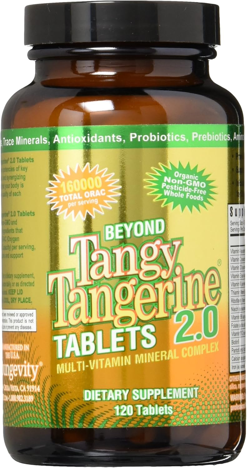 Youngevity Beyond Tangy Tangerine 2.0: Natural Multi-Vitamin & Mineral Complex, 120 Tablets