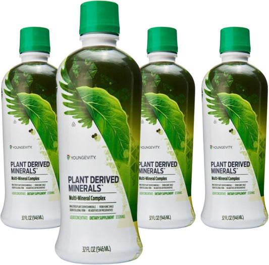 Youngevity Liquid Plant Minerals with 77+ Trace Minerals - 19,000mg Plant Solids - Colloidal Humic Shale - 32 oz (Pack of 4)