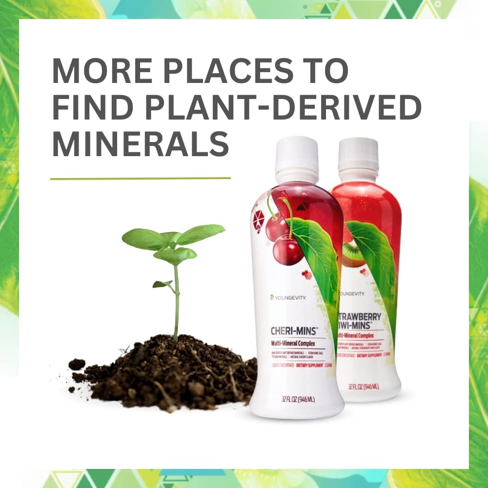 Youngevity Liquid Plant Minerals with 77+ Trace Minerals - 19,000mg Plant Solids - Colloidal Humic Shale - 32 oz (Pack of 6)