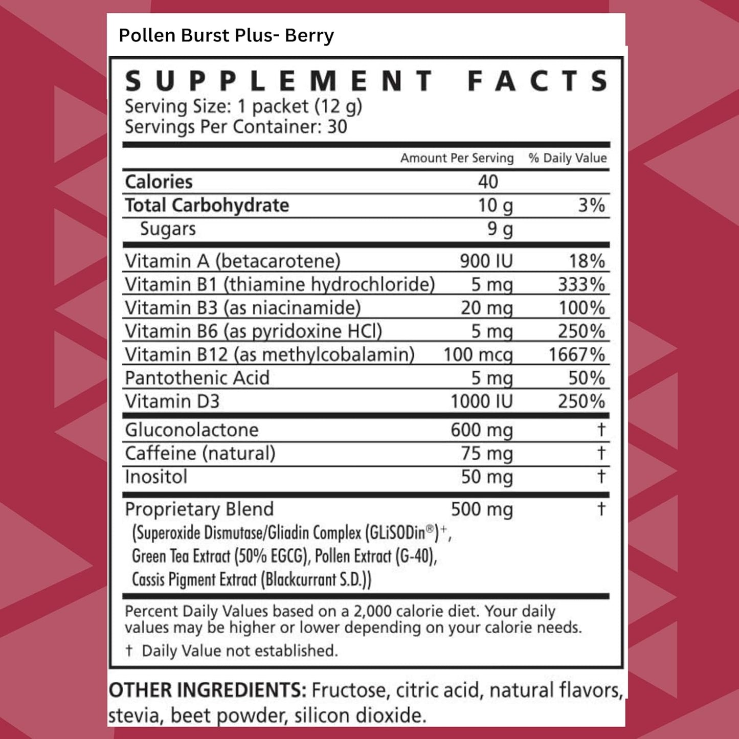 Youngevity Projoba Pollen Burst Plus Berry - Natural Energy Drink with Flower Pollen, Vitamins, Antioxidants - 30 Packets for Sustained Energy & Well-Being