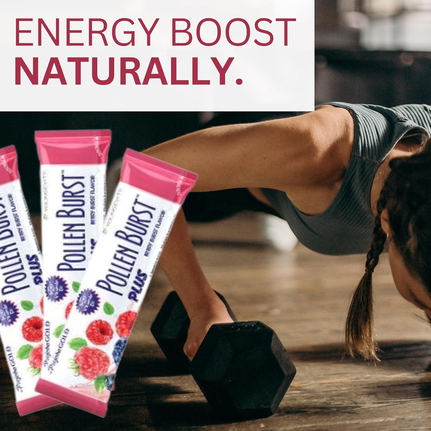 Youngevity Projoba Pollen Burst Plus Berry - Natural Energy Drink with Flower Pollen, Vitamins, Antioxidants - 30 Packets for Sustained Energy & Well-Being