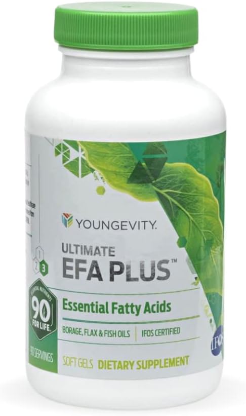 Youngevity Ultimate EFA Plus Soft Gels - Balanced Fish Oil Supplement for Heart, Brain, Joint, Skin Health - Omega-3, Omega-6, Omega-9 for Optimal Support