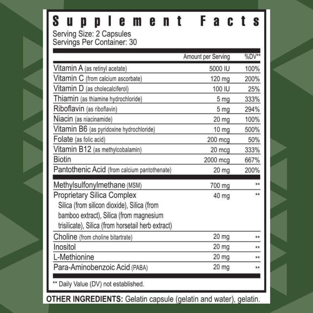 Youngevity Ultimate Hair, Skin, and Nails Supplement | High Biotin + Essential Nutrients | 9 Vitamins & Minerals, Paba, Silica, MSM | Pack of 2