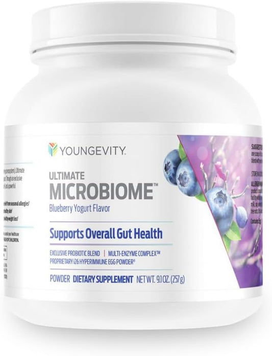 Youngevity Ultimate Microbiome Supplement with i26 Hyperimmune Egg Powder, Probiotic Blend, DigeZyme Enzyme Complex - Supports Gut Health & Immune System