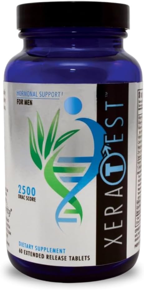 Youngevity XeraTest™ Men's Hormonal Support: Testosterone + Telomere Health - Fucoidan Blend, Whole Foods, Fenugreek - Hormone-Free Botanical Supplement - 60 Tablets