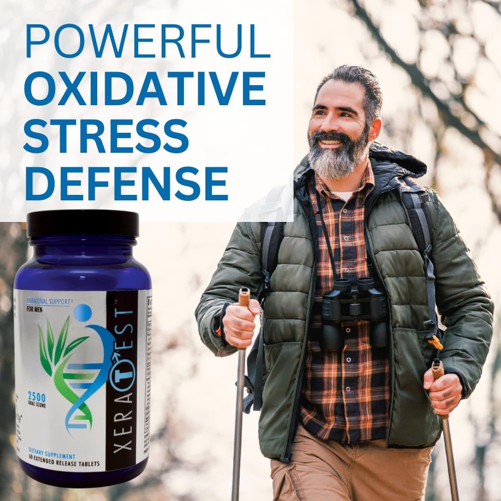 Youngevity XeraTest™ Men's Hormonal Support: Testosterone + Telomere Health - Fucoidan Blend, Whole Foods, Fenugreek - Hormone-Free Botanical Supplement - 60 Tablets