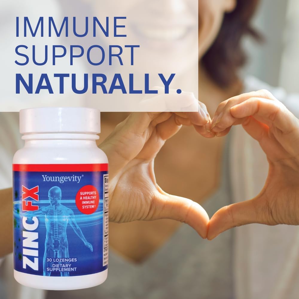 Youngevity Zinc Fx Chewable Lozenges - Immune Support with Trace Minerals, Elderberry, and Astragalus - Highly Absorbable - Delicious - 120 Count