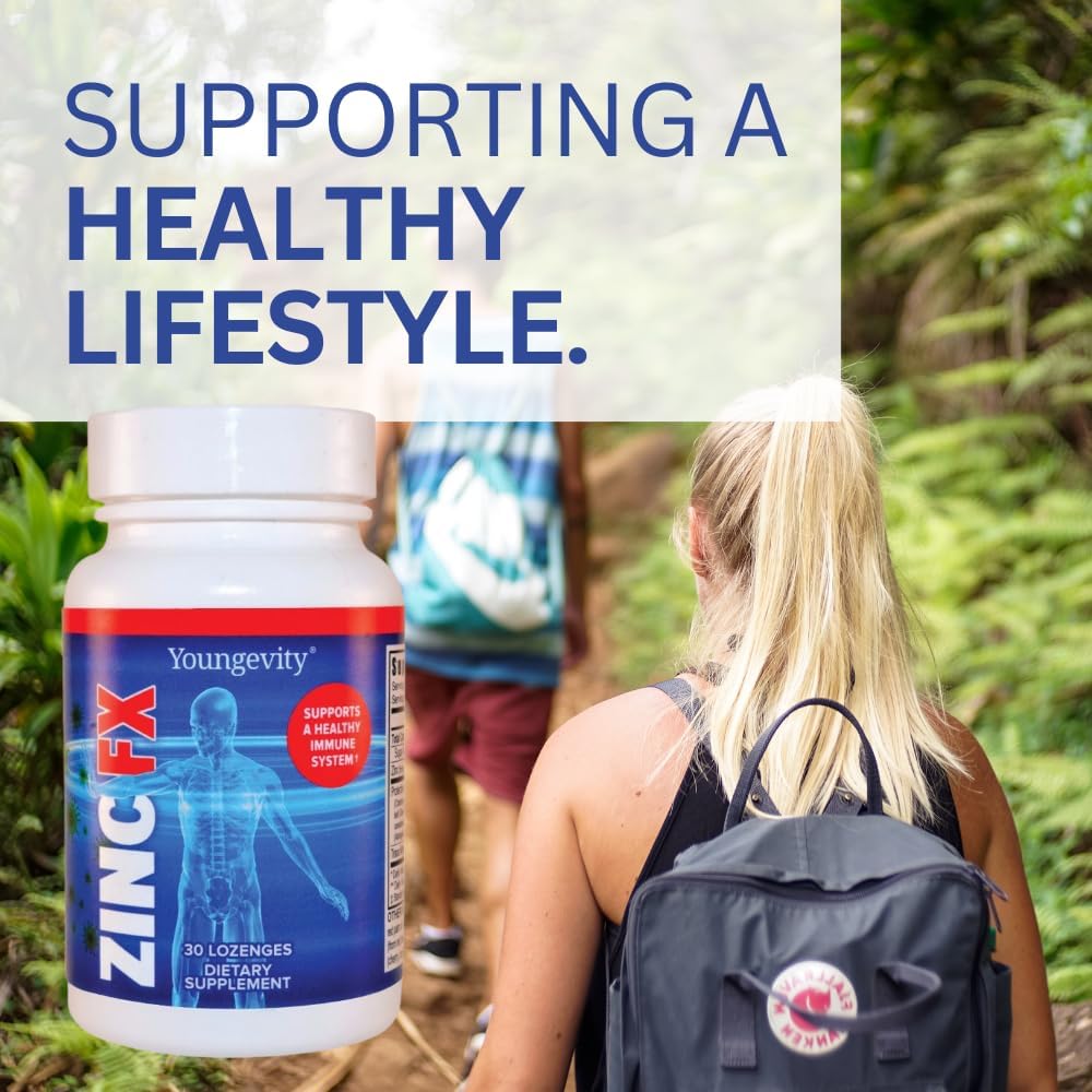 Youngevity Zinc Fx Chewable Lozenges - Immune Support with Trace Minerals, Elderberry, and Astragalus - Highly Absorbable - Delicious - 120 Count