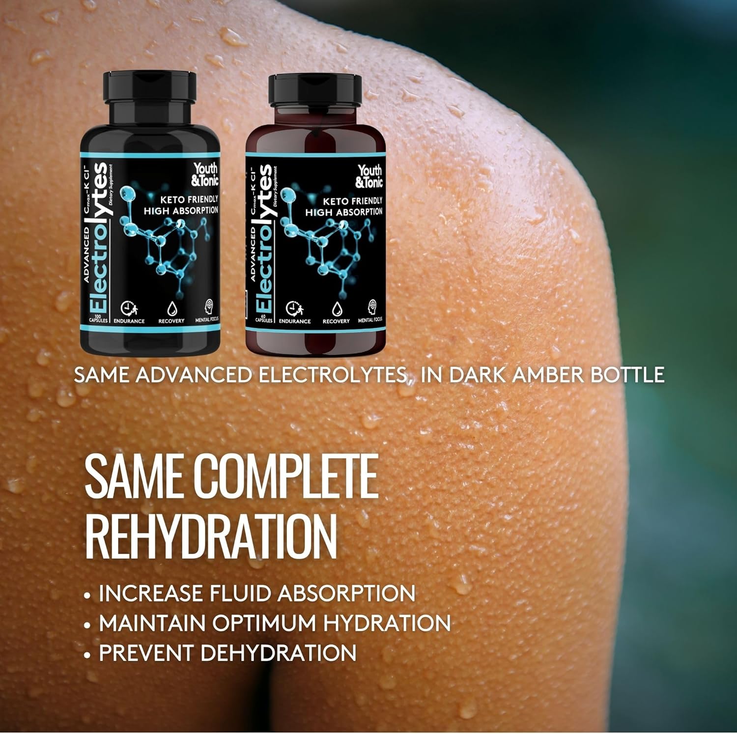 Youth & Tonic Electrolyte Supplement Pills with High Absorption for Endurance and Recovery