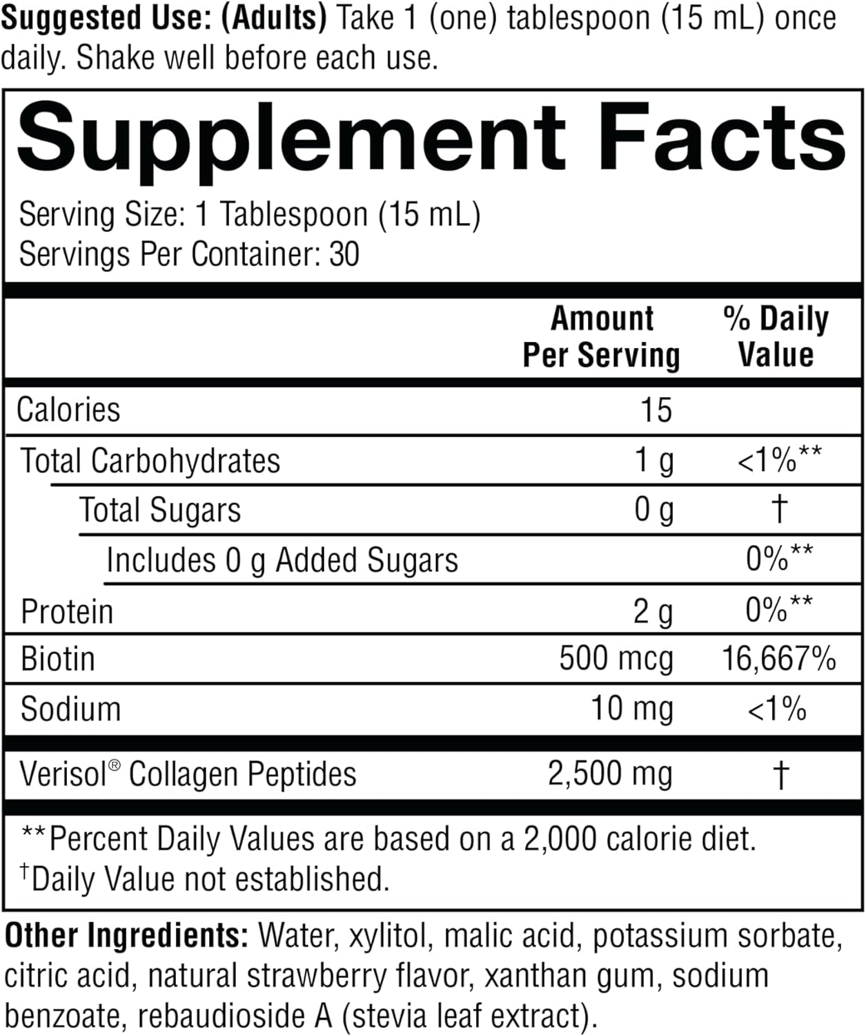 Youtheory Collagen Liquid Strawberry 15 oz - 5,000 mg Hydrolyzed Collagen for Hair, Skin & Nails - Sugar, Dairy, and Soy Free Formula