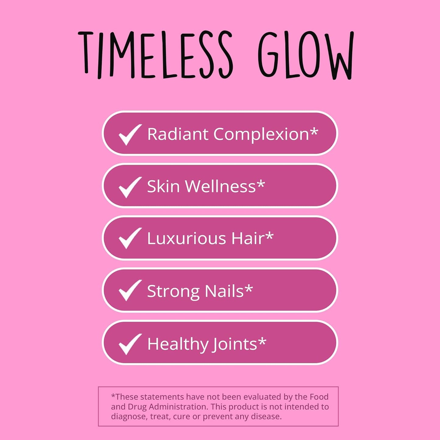 Youthful Glow Vegan Collagen Builder with Hyaluronic Acid - Hair Skin and Nails Vitamins for Radiant Skin | Keratin and Elastin Booster | Bone, Cartilage, Tendon Support | Vitamin A, L-Lysine | Vegetarian | Non-GMO, 60 Ct