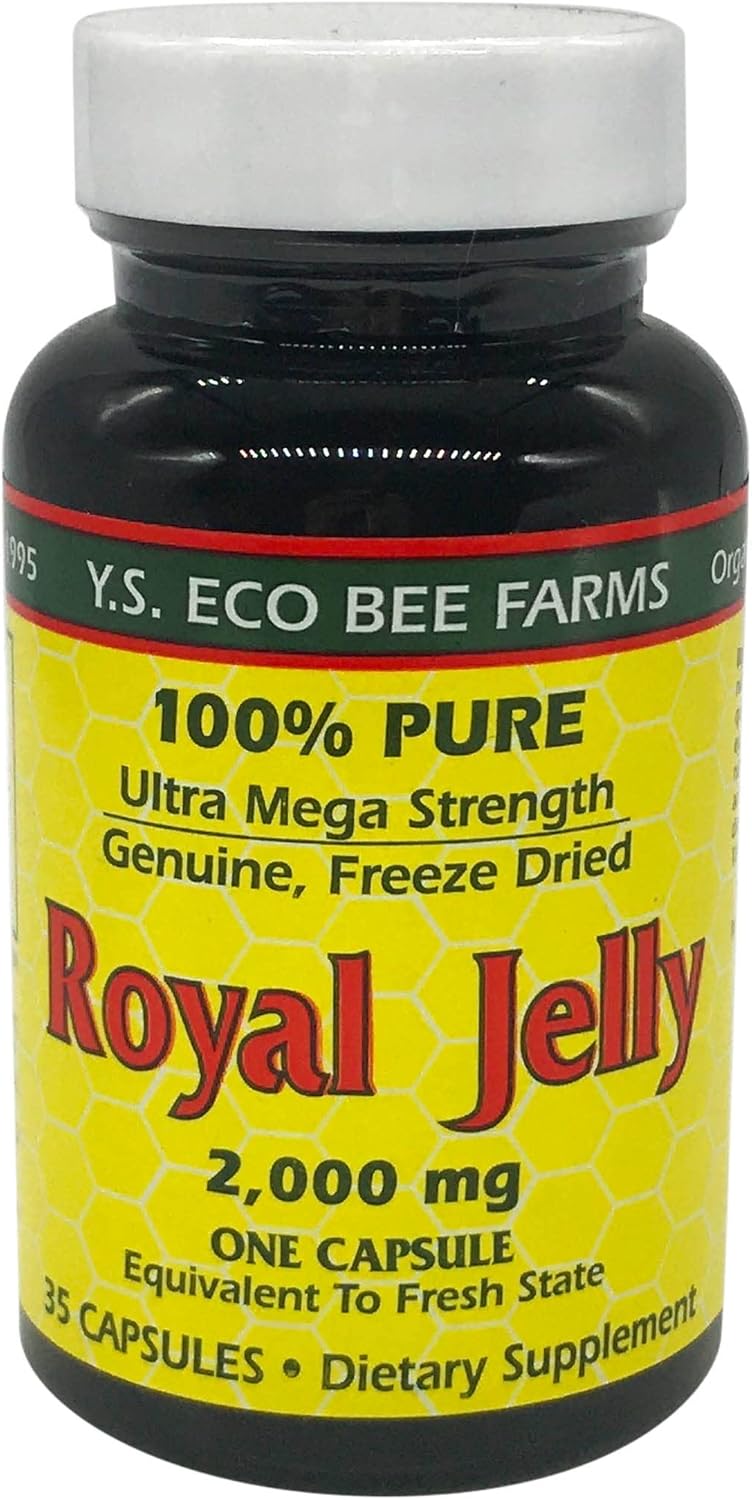 YS Eco Bee Farms Pure Royal Jelly Capsules - 35 Count - YS BEE Farms