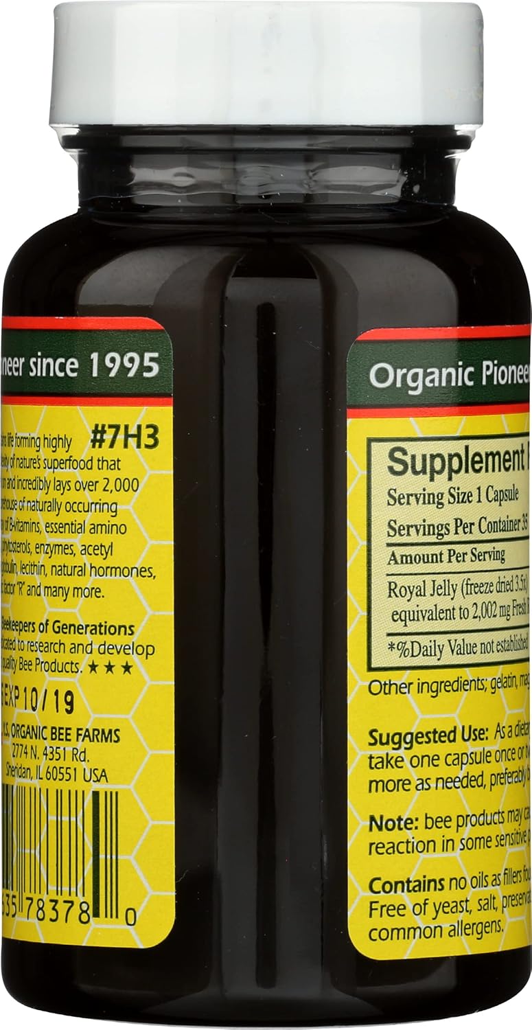 YS Eco Bee Farms Pure Royal Jelly Capsules - 35 Count - YS BEE Farms