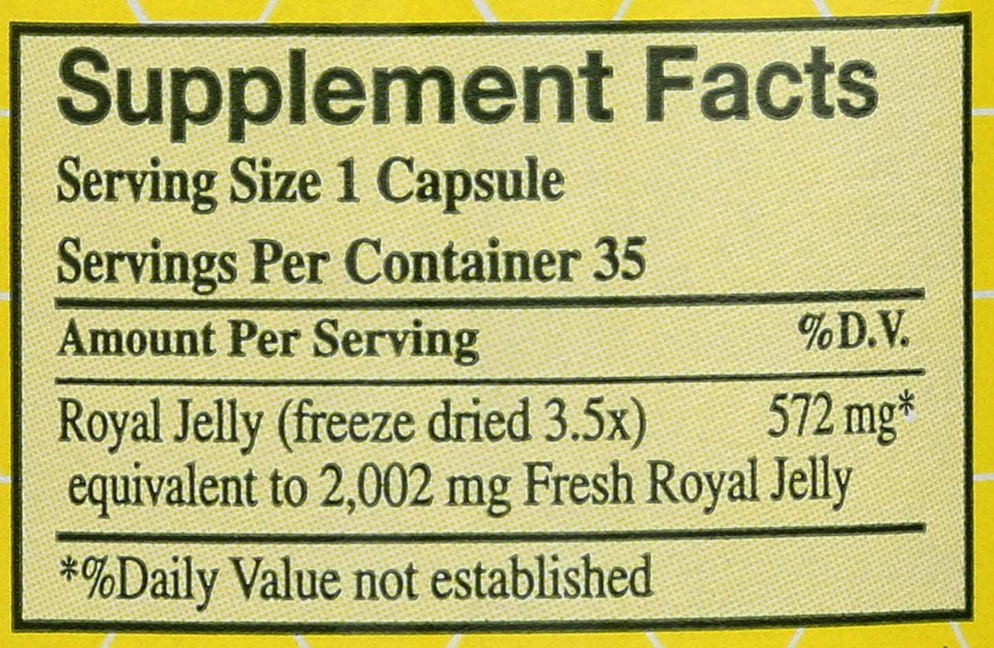 YS Eco Bee Farms Pure Royal Jelly Capsules - 35 Count - YS BEE Farms