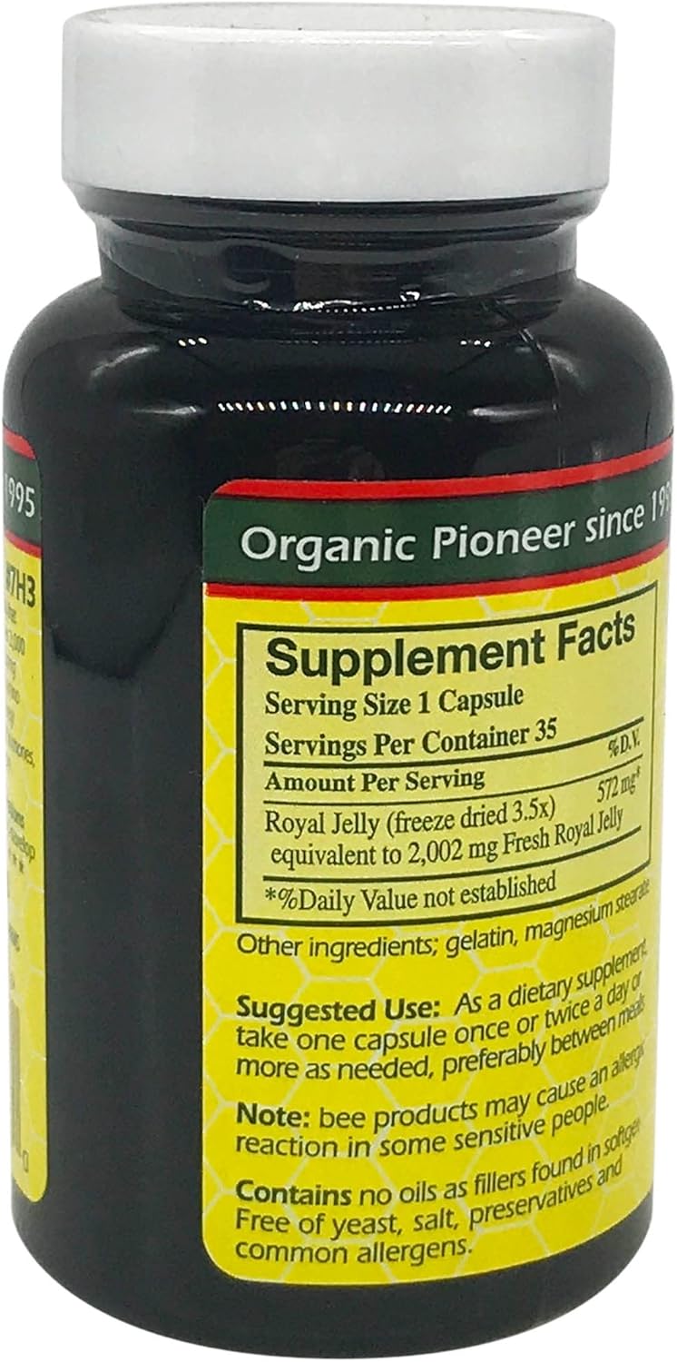 YS Eco Bee Farms Pure Royal Jelly Capsules - 35 Count - YS BEE Farms