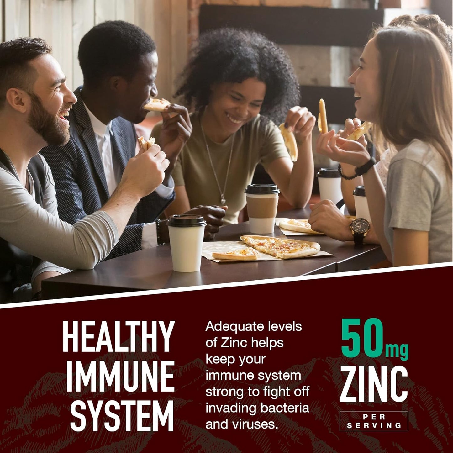 YUM-V'S Strong Earth 50mg Zinc Gummies - Immune Support for Kids & Adults - Antioxidant Supplement - Natural Flavor - 60 Count