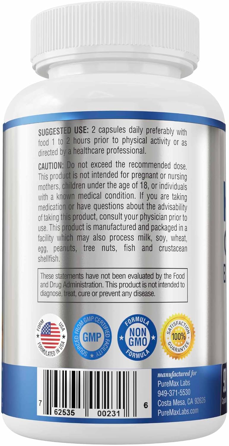 YUMMYVITE Horny Goat Weed Maca L-Arginine Ginseng 1590mg Extra Strength Non-GMO 90 Capsules Boost Performance Stamina Energy