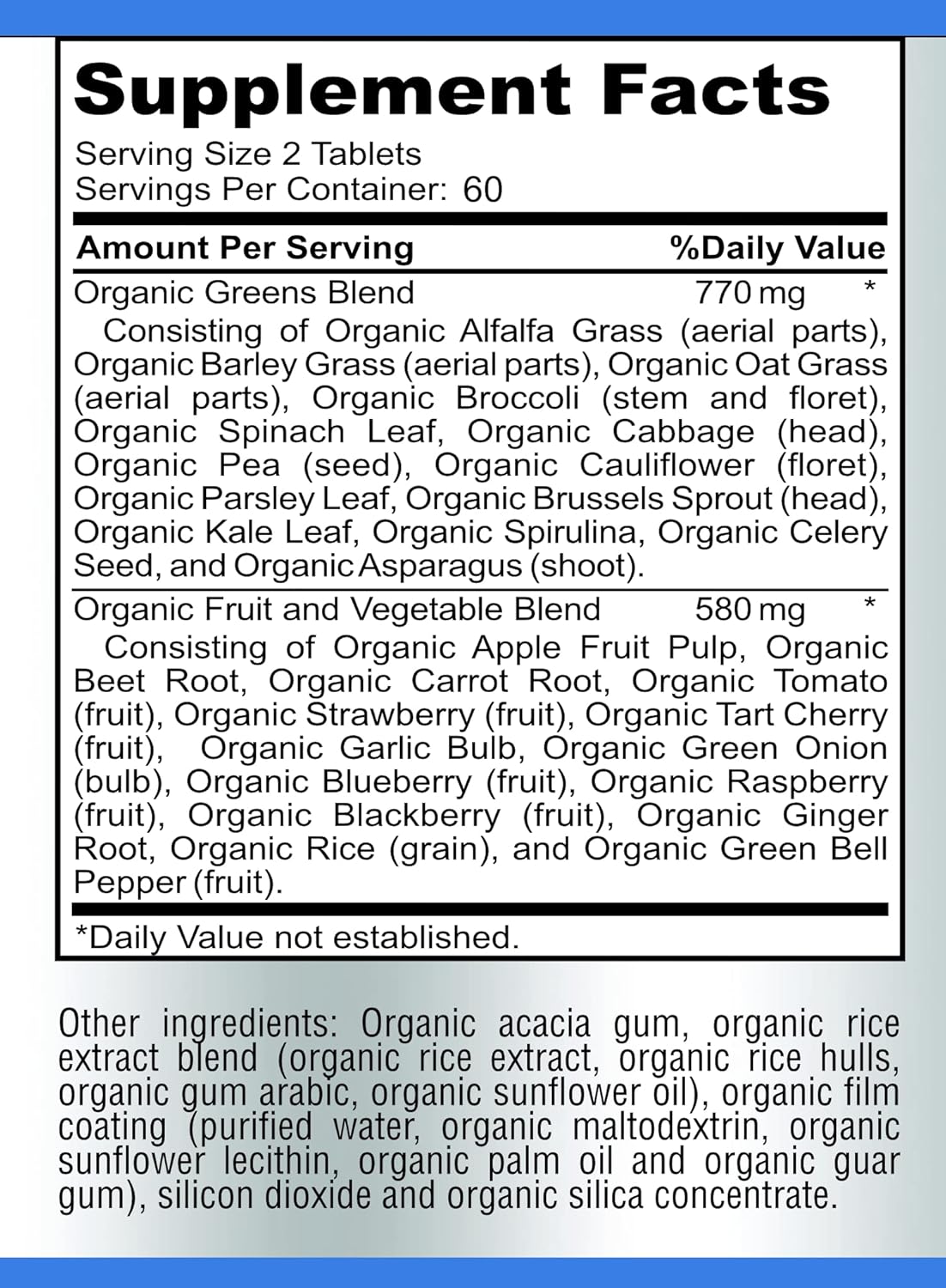 YUMMYVITE Superfood Greens Tablets - 28 Fruits & Vegetables, Alfalfa, Barley Grass, Spirulina - Non-GMO - 120 Tablets