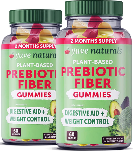 Yuve Fiber Gummies - 3g Soluble Fiber Supplement for Digestive Health - Vegan & Gluten-Free - Non-GMO - 120 Gummies