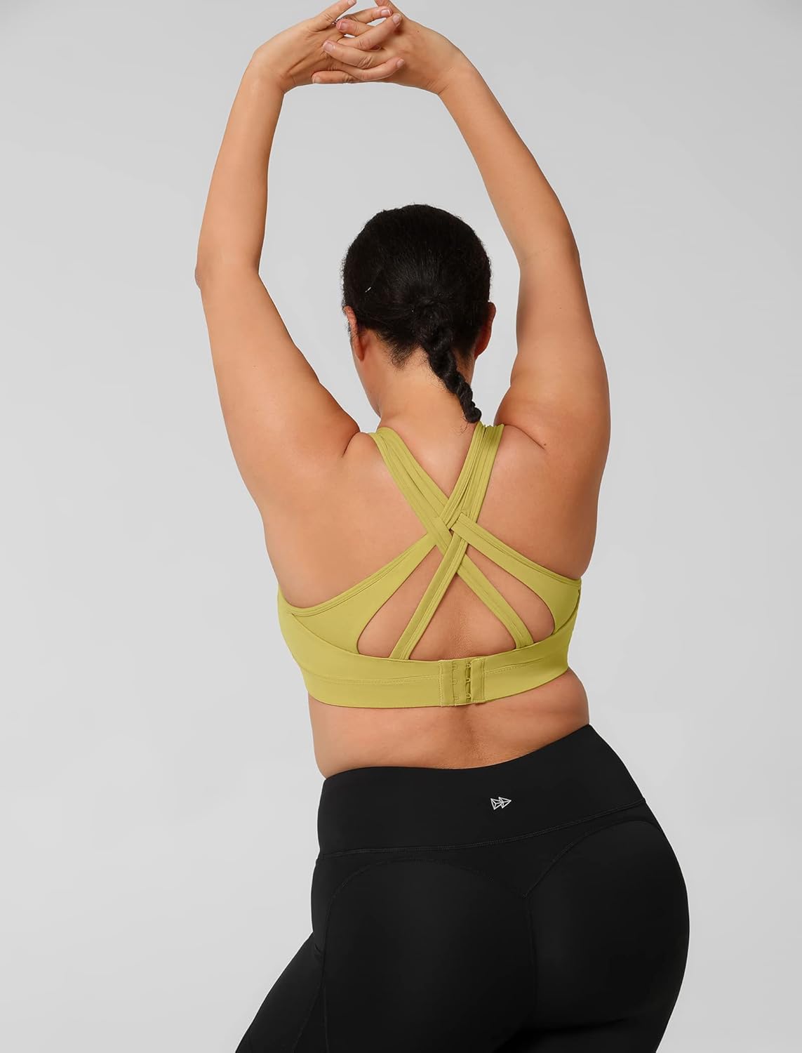 Yvette Women's High Impact Criss Cross Back Sports Bra for Plus Size Running