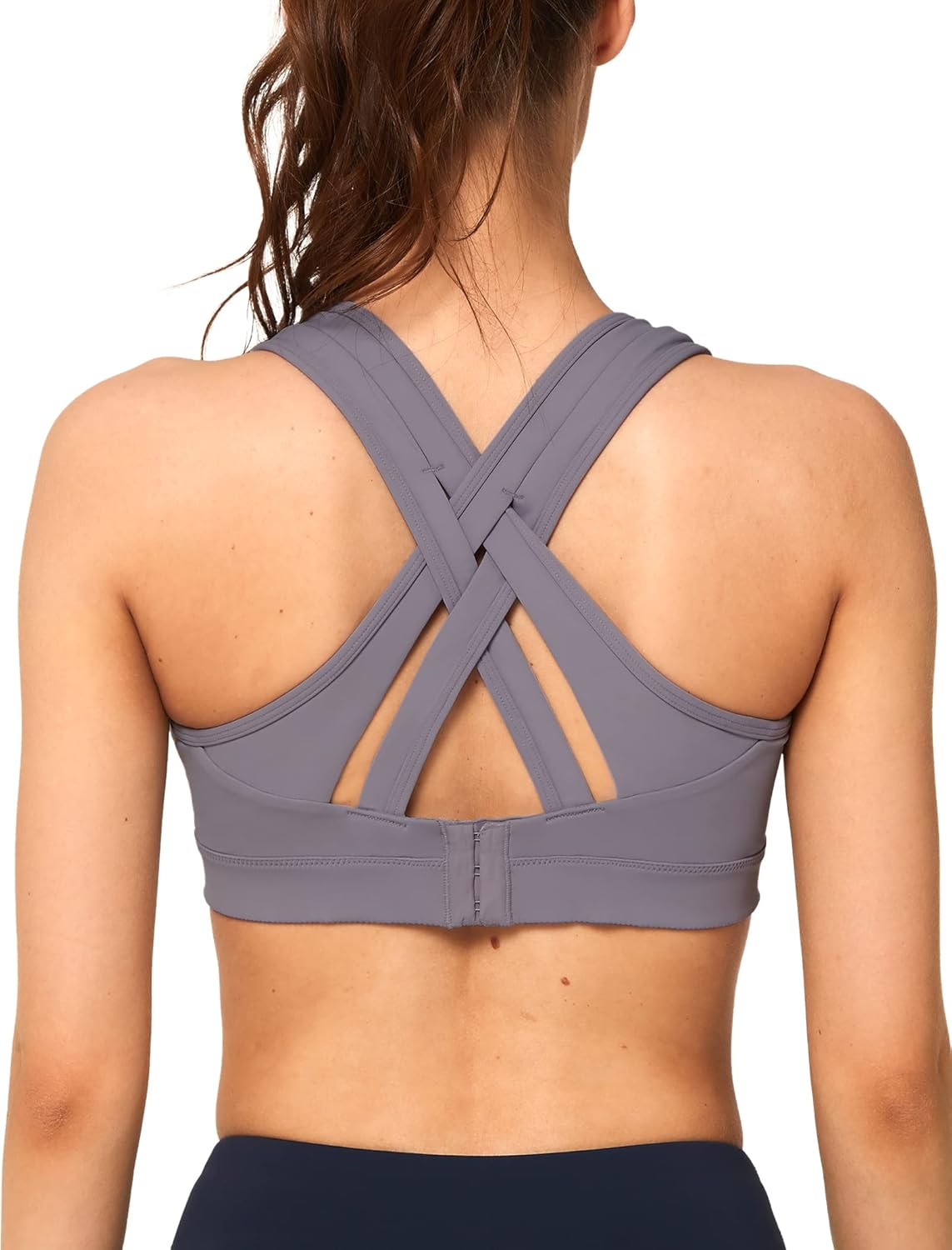 Yvette Women's Plus Size High Impact Sports Bra with Criss Cross Back for Sexy Running