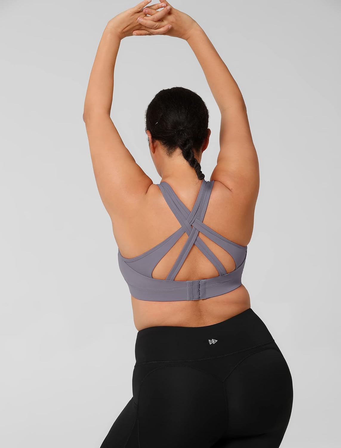 Yvette Women's Plus Size High Impact Sports Bra with Criss Cross Back for Sexy Running