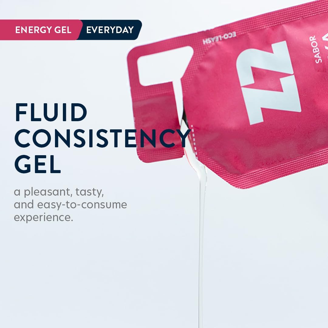 Z2 Pitaya Energy Gel Performance: Carb, Sodium, Electrolytes for Endurance - 5 Pack for Running, Cycling & Sports