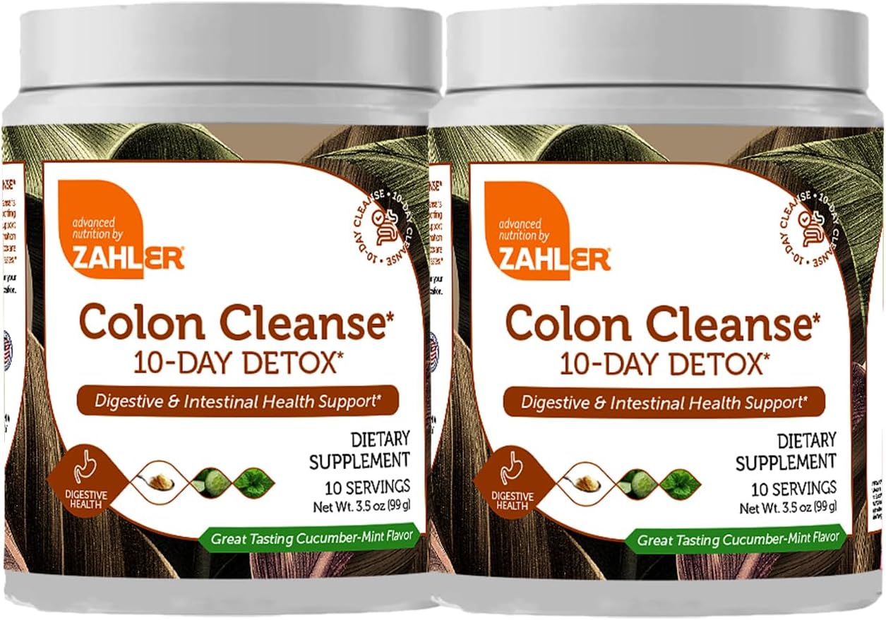 Zahler 10-Day Detox Cleanse Cucumber Mint Flavor - Herbal Digestive Wellness - Colon Cleanser for Men and Women - 3.5 oz (2 Pack)