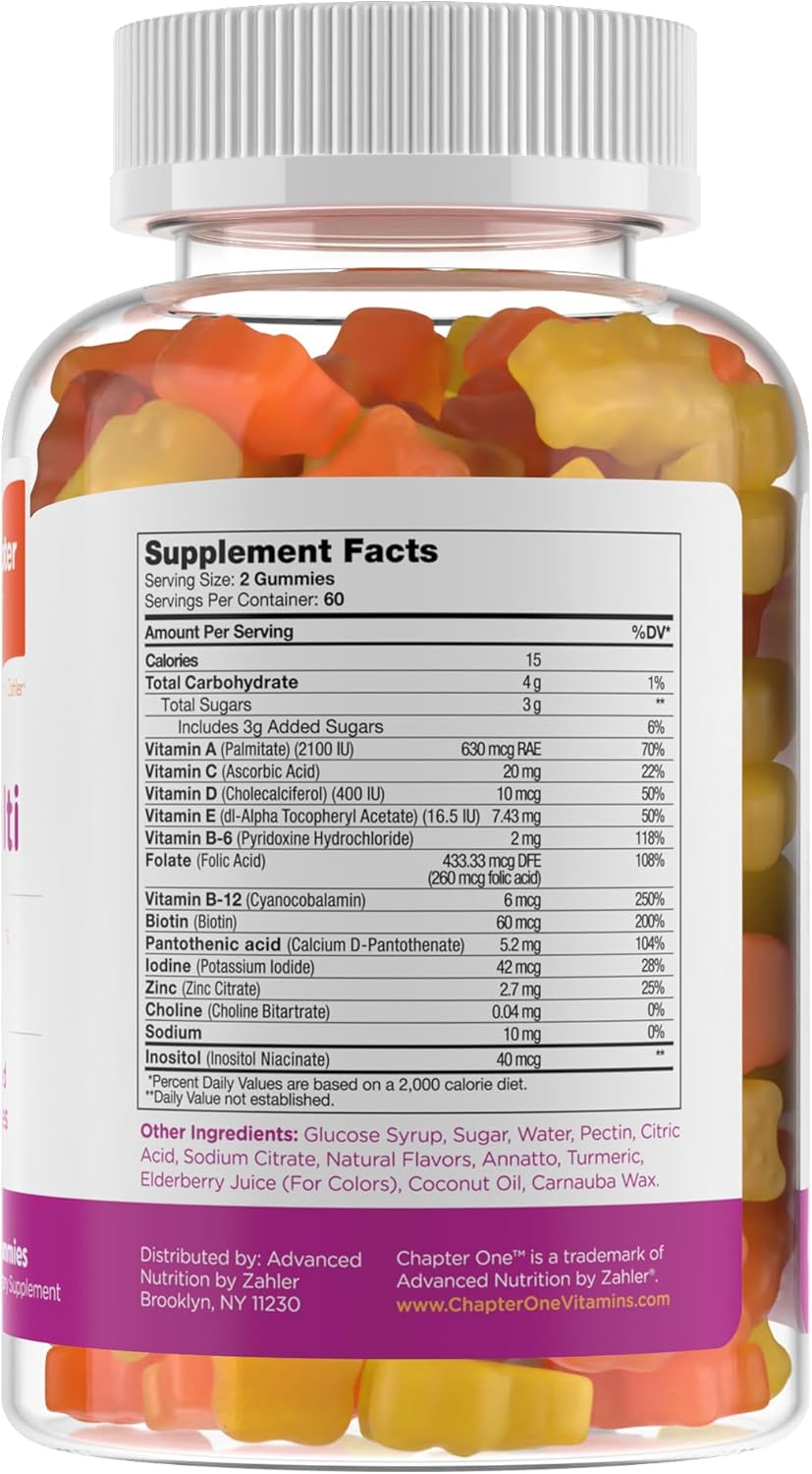 Zahler Chapter One Kids Multivitamin Gummies - 120 Flavored Gummies with 13 Essential Vitamins and Nutrients - Certified Kosher, Vitamin C, D3, Zinc - Delicious and Nutritious