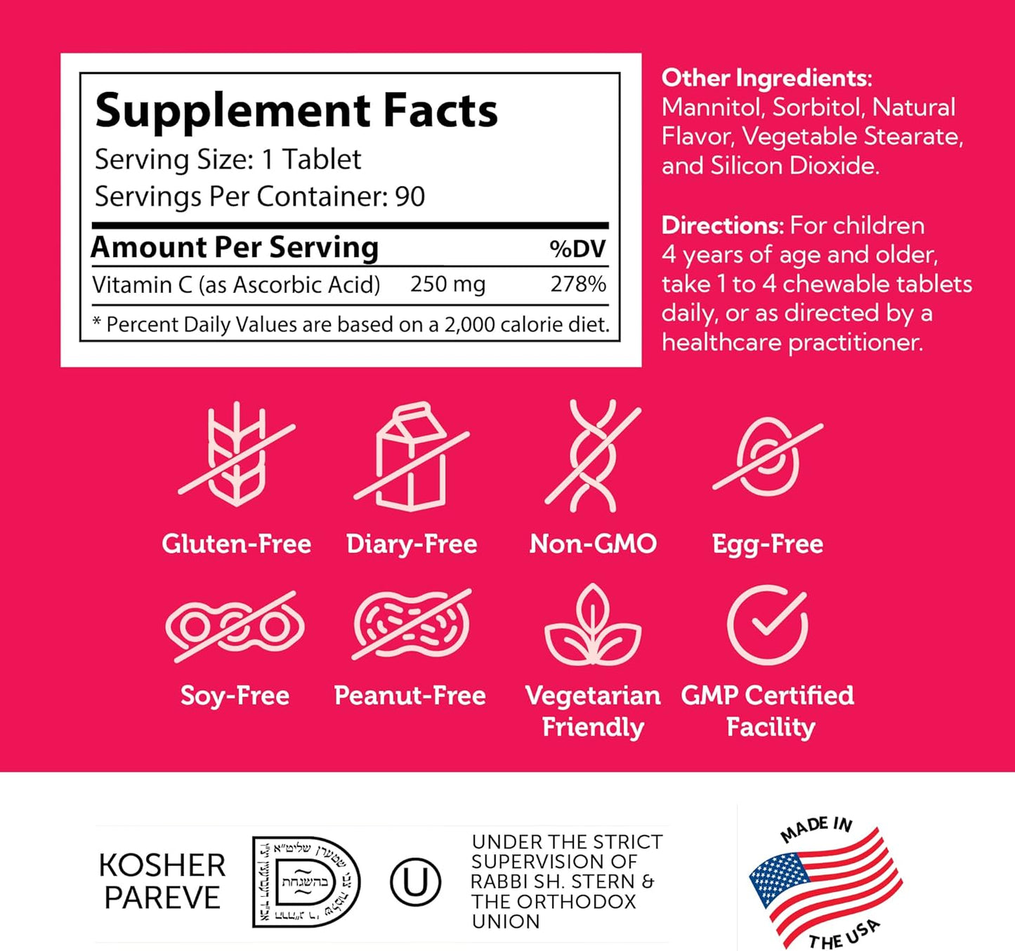 Zahler Junior C Advanced Chewable Vitamin C for Kids - Immune Support in Orange Flavor - Kosher Kids Antioxidant Supplement (90 Count)