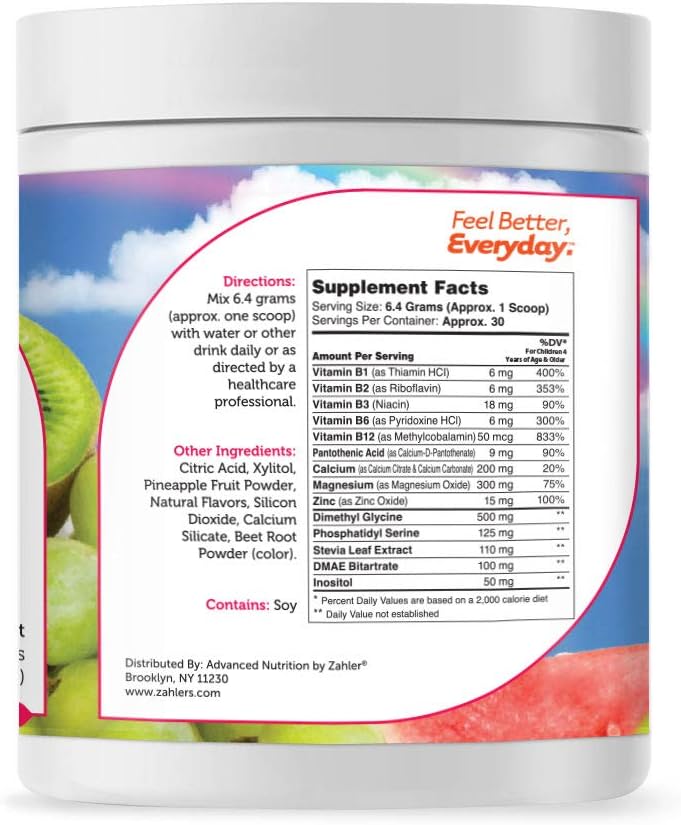 Zahler KidsActive Concentration Formula Powder - Natural Children's Supplement for Focus - Kosher Certified Fruit Punch Flavor