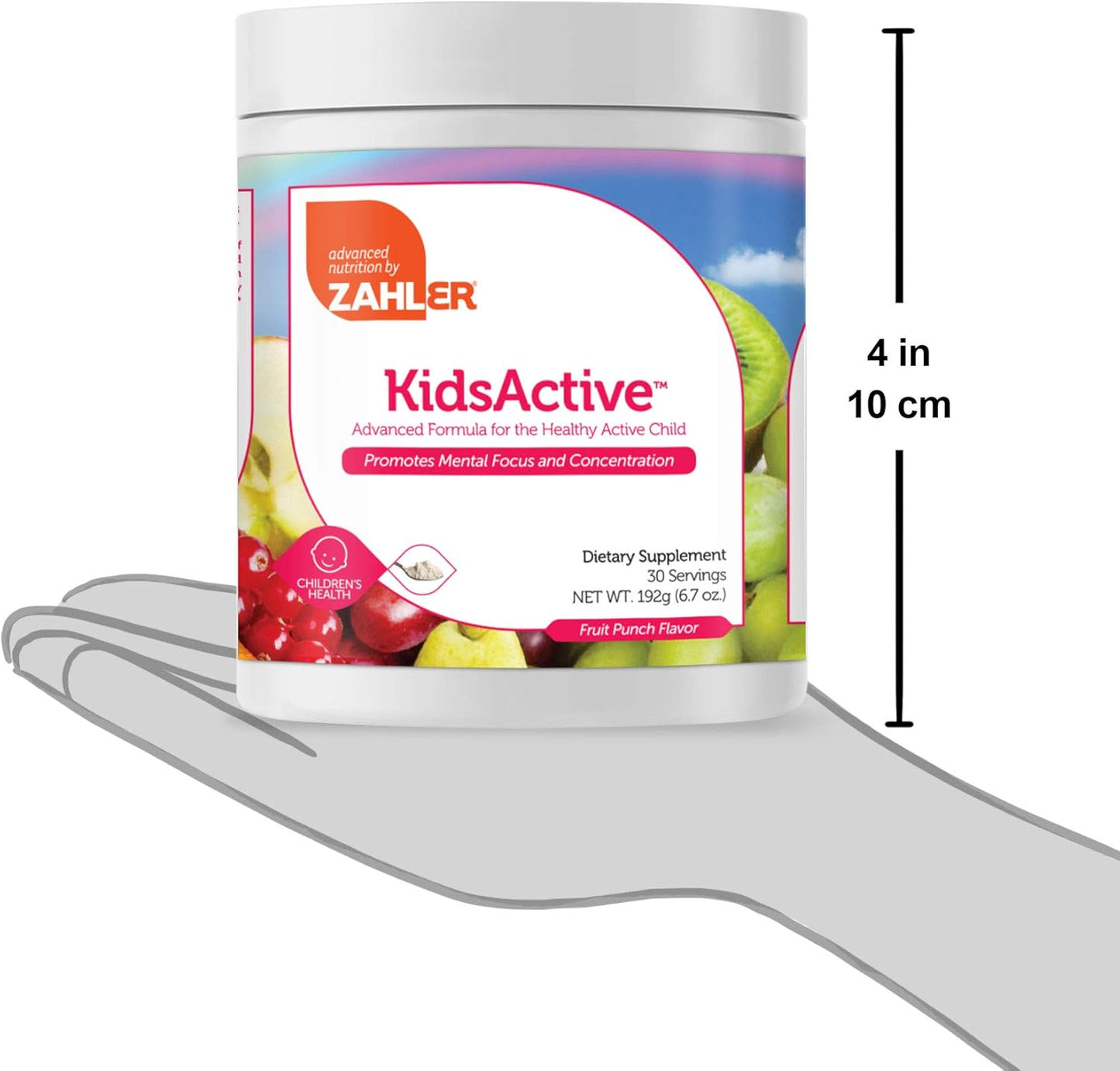 Zahler KidsActive Concentration Formula Powder - Natural Children's Supplement for Focus - Kosher Certified Fruit Punch Flavor