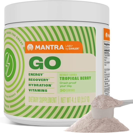 Zahler Mantra Go Tropical Berry Flavored Pre-Workout Supplement, 30 Servings - Boost Energy Levels