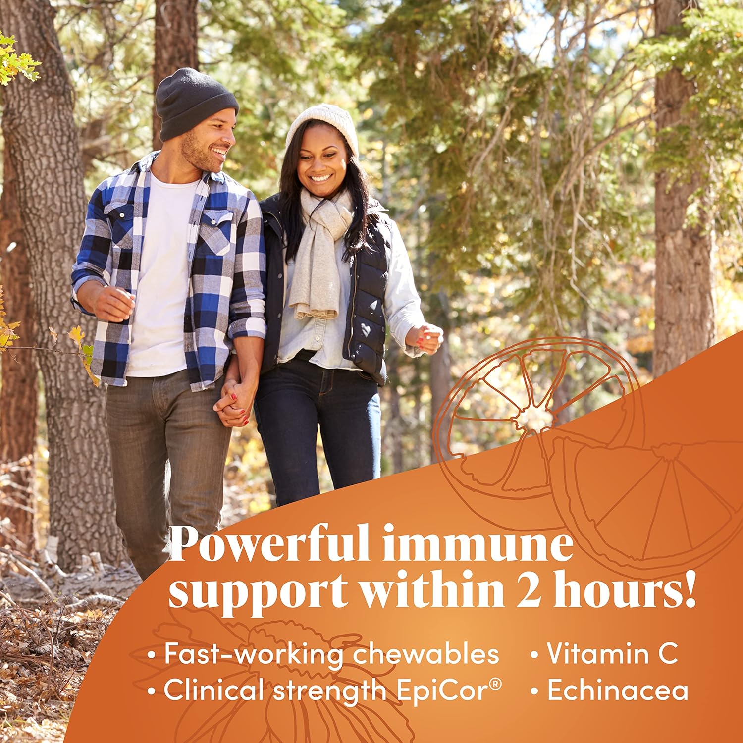 Zand Immune Fast Chews: Enhanced Immune Support with EpiCor & Vitamin C - Orange Flavor, 36 Count