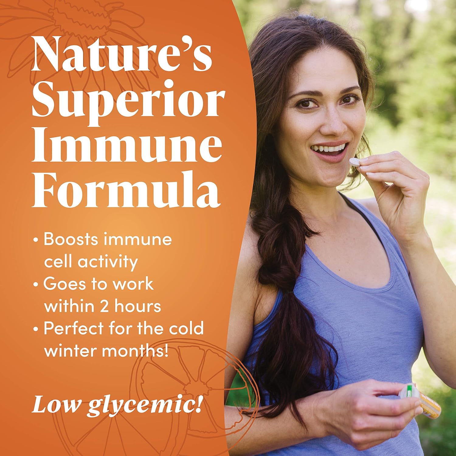 Zand Immune Fast Chews: Enhanced Immune Support with EpiCor & Vitamin C - Orange Flavor, 36 Count