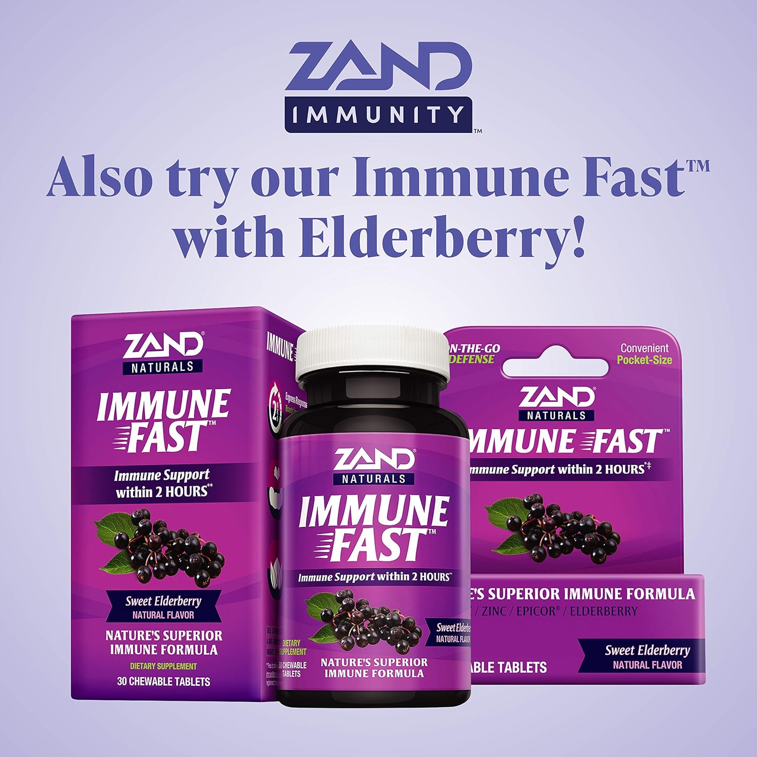 Zand Immune Fast Chews: Enhanced Immune Support with EpiCor & Vitamin C - Orange Flavor, 36 Count