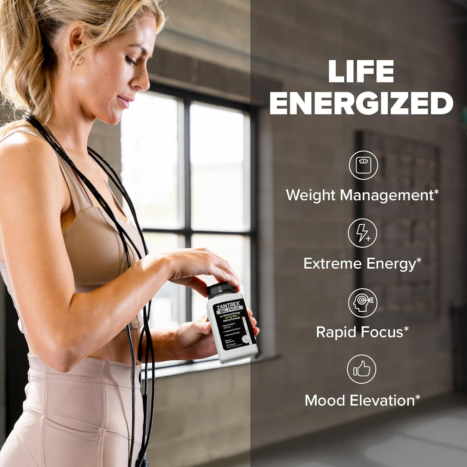 Zantrex Black Softgels - Natural Energy Boost, Metabolism Support, Appetite Control - 300MG Caffeine, Yerba Mate, Damiana, Guarana - 60 Count