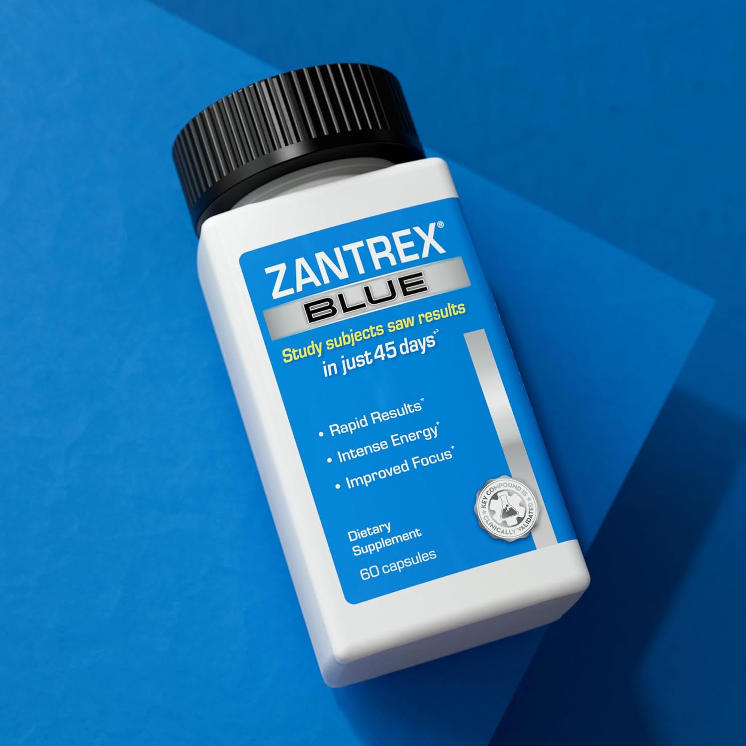 Zantrex Blue Energy Supplement - Natural 300MG Caffeine, Metabolism Boost, Appetite Control - 60 Count