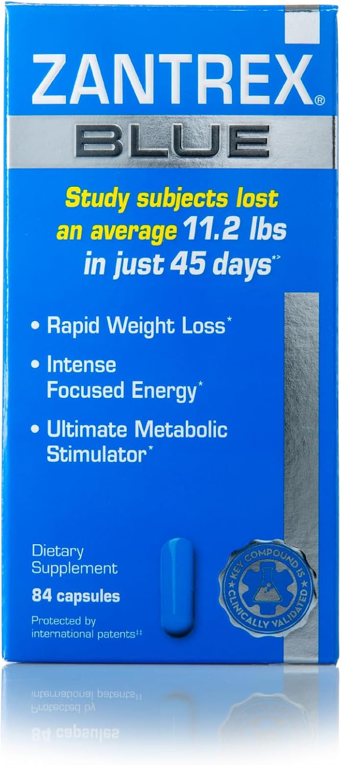 Zantrex Blue Weight Loss Supplement Pills - Dietary Supplements for Weight Loss - Energy Boost - 84 Count