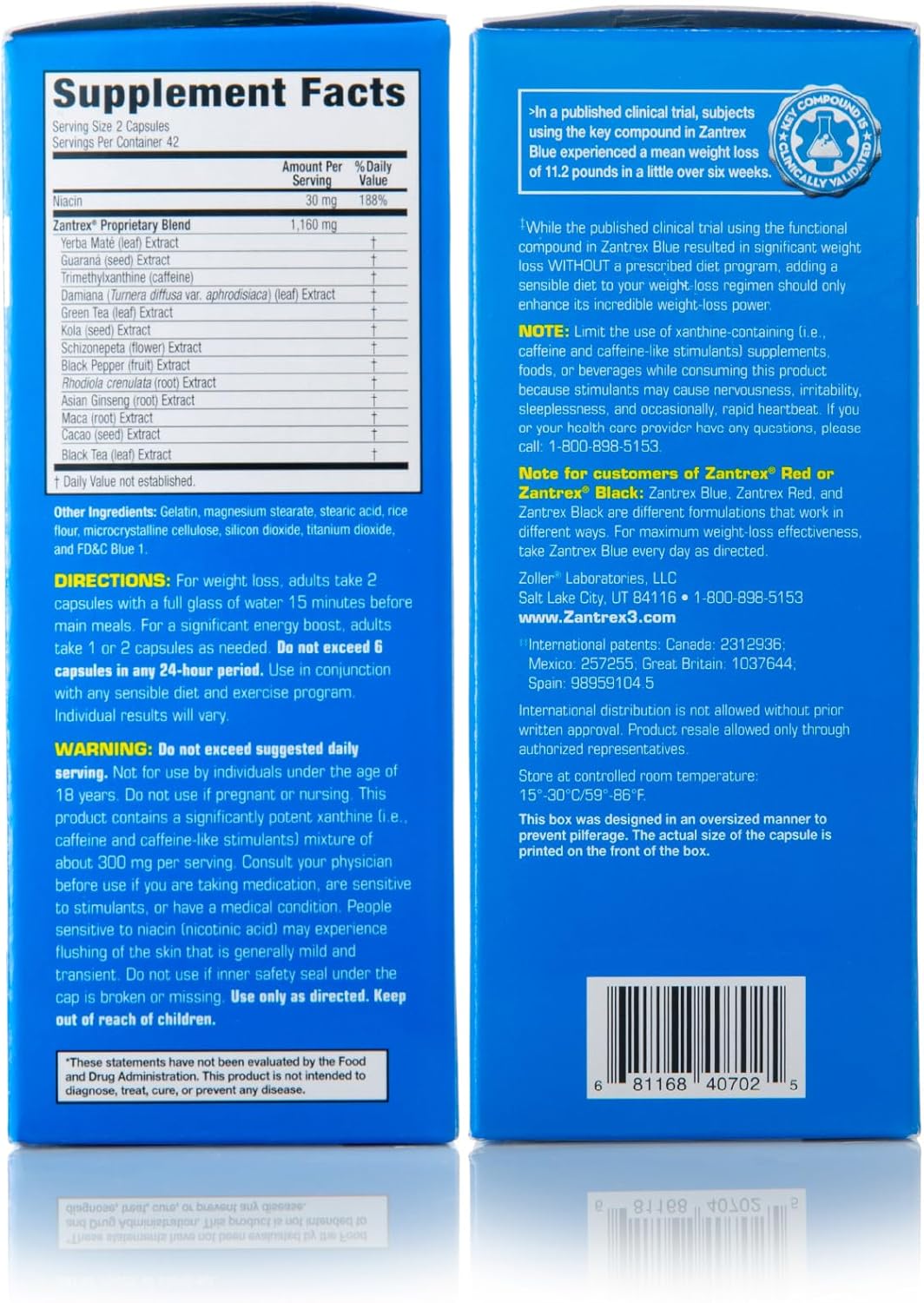 Zantrex Blue Weight Loss Supplement Pills - Dietary Supplements for Weight Loss - Energy Boost - 84 Count