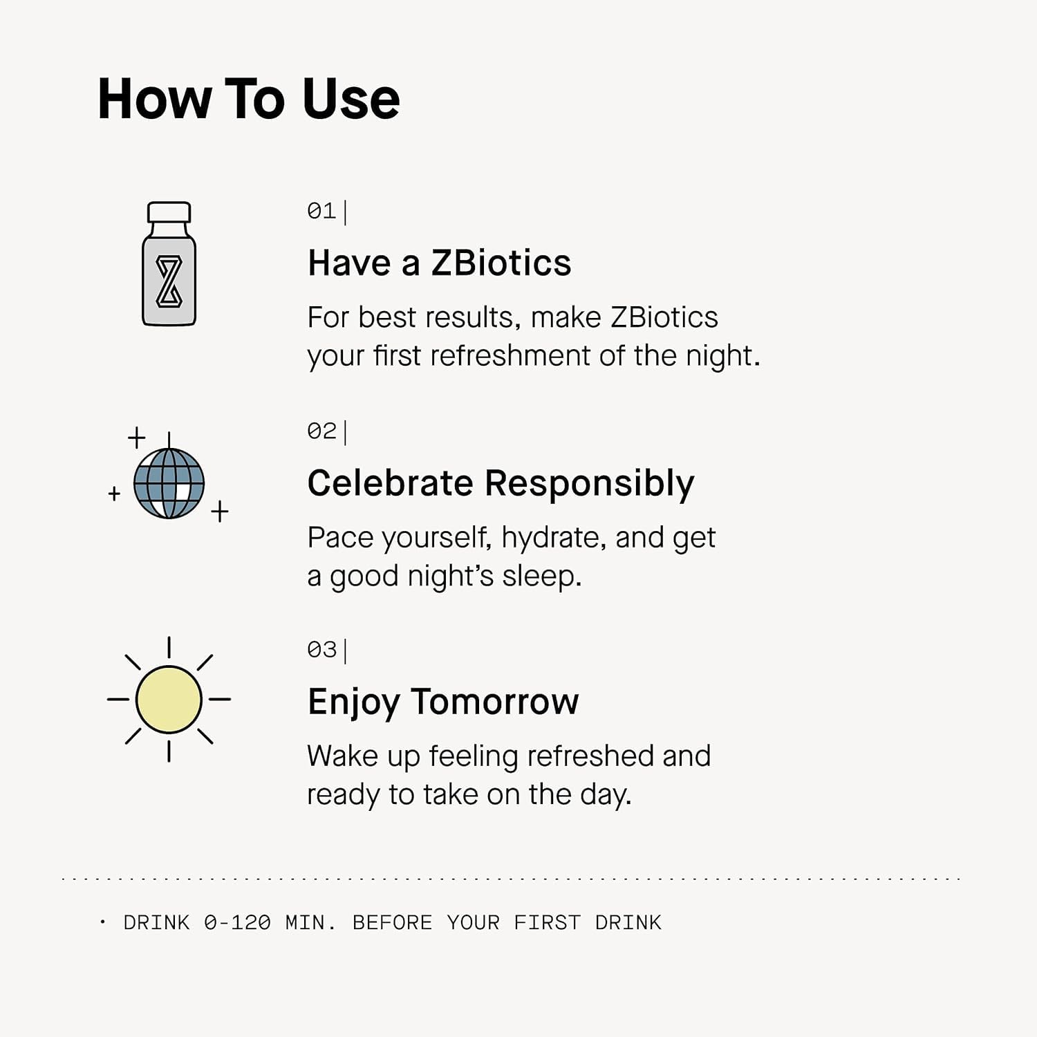 ZBiotics Pre-Alcohol Probiotic - Feel Better After Drinking, Wake Up Refreshed, Science-Backed, Patented Formula, Easier Mornings, Travel-Friendly, 3-Pack, 0.5 Fl Oz