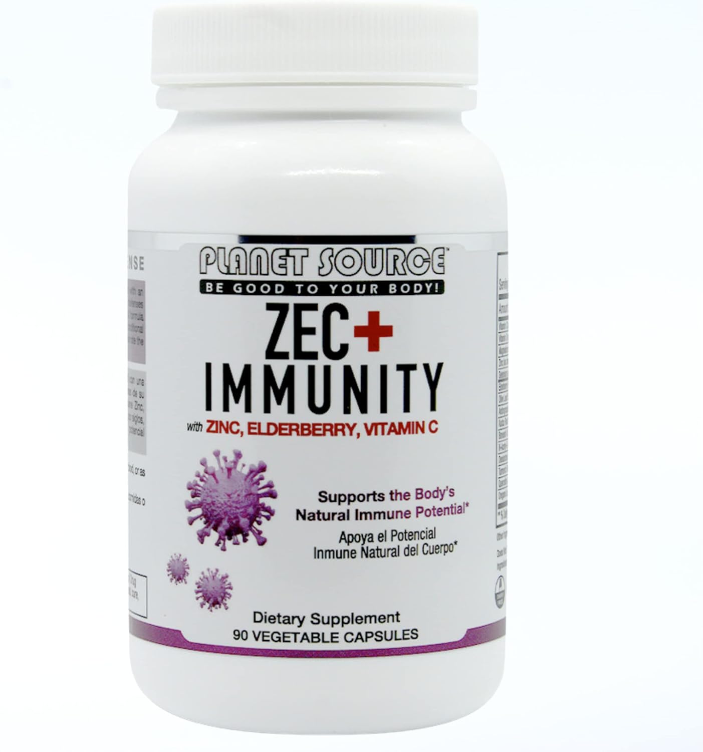 ZEC+ Immunity Elderberry Supplement with Zinc and Vitamin C - Natural Adult Vitamins for Healthy Living - 90 Veggie Capsules