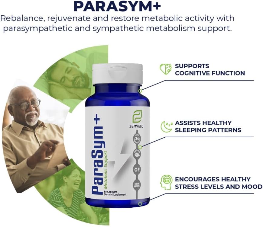Zemvelo ParaSym+ - Boosts Metabolism, Sleep, Cognitive Function, & Nervous System | 30 Day Supply