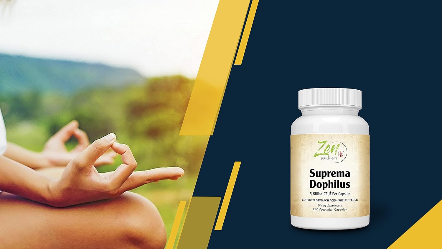 Zen Supplements Suprema-Dophilus Probiotic - 5 Billion CFU, 8 Strains, Shelf Stable & Acid Resistant, 240 Capsules - Supports GI & Immune Health