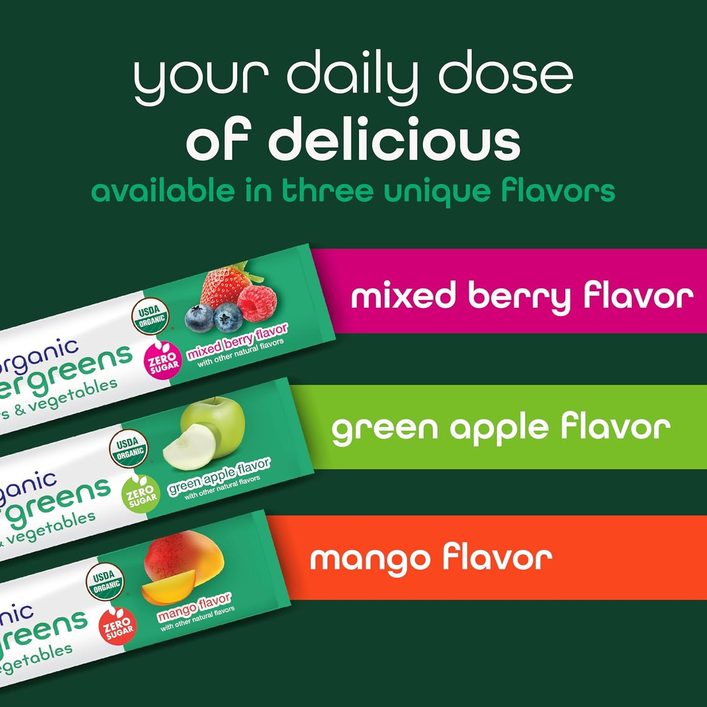 Zena Fit Nutrition Super Greens Powder with 70+ Superfoods, 0 Sugar, Antioxidants, and Probiotics - Mixed Berry Flavor, 30 Packets